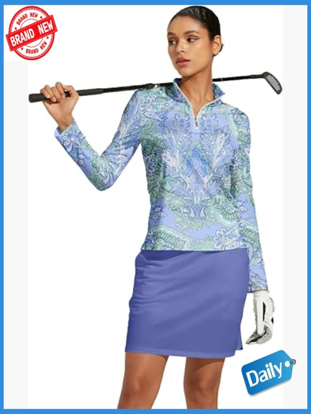 UPF 50+ Long Sleeve Polo Shirt Quick Dry Lightweight Golf Top
